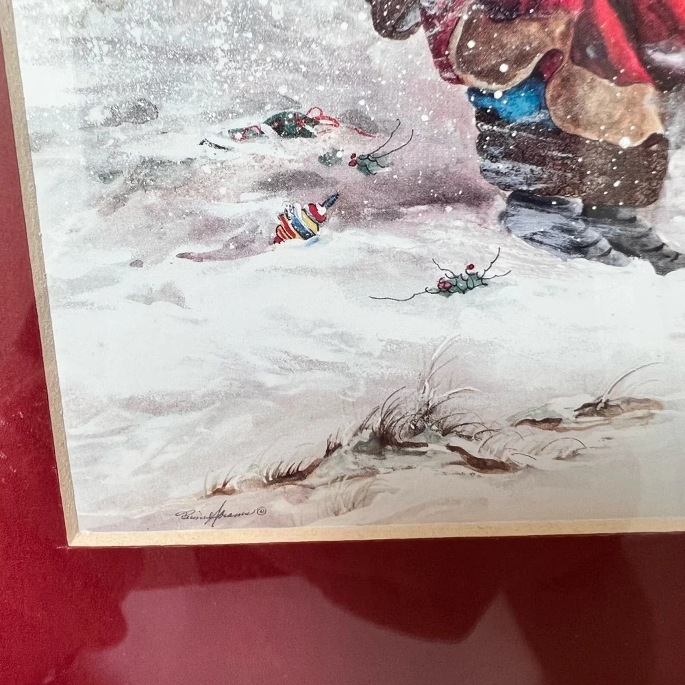 Set of 2 FRAMED Peggy Abrams Santa Claus prints. 9.5”x11.5” - Picture 8 of 10